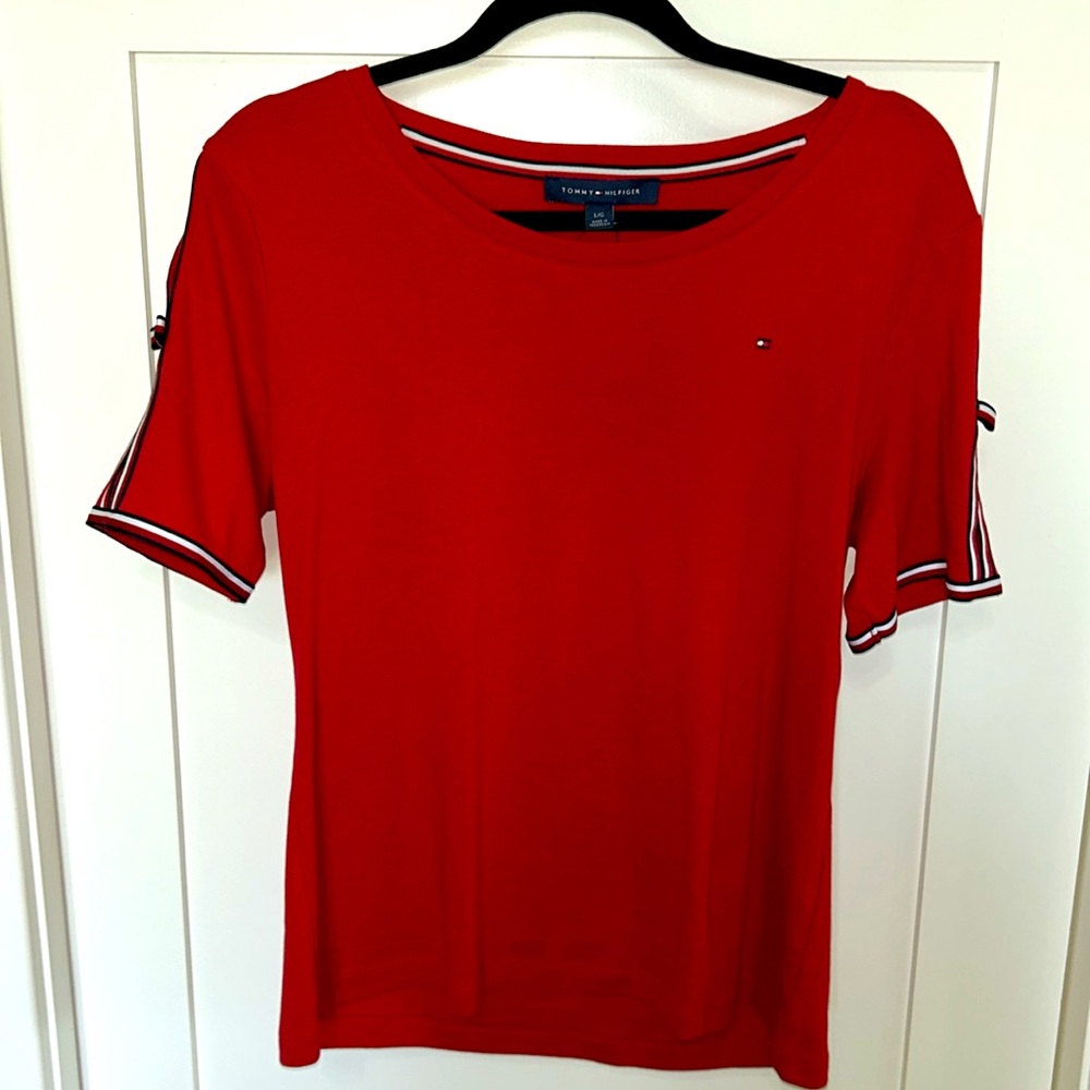 NWT Tommy Hilfiger Red Short Sleeve Top